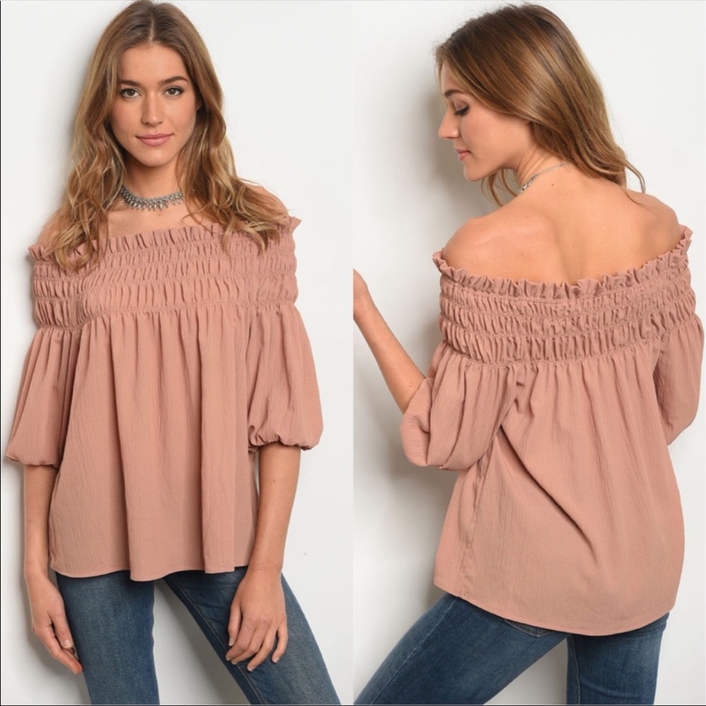 Mauve off shoulder top